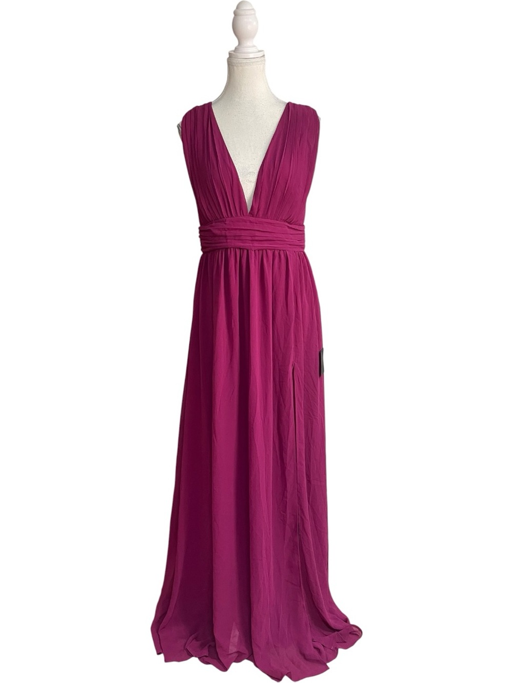 Lulus Heavenly Hues Sleeveless V-Neck Maxi Dress Magenta